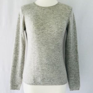 100% Cashmere Gray Crewneck Pretty Sweater Small